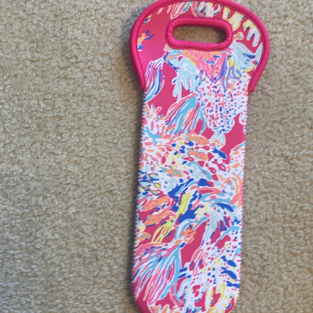 Lilly Pulitzer Coral Summer Beach Neoprene Wine Holder